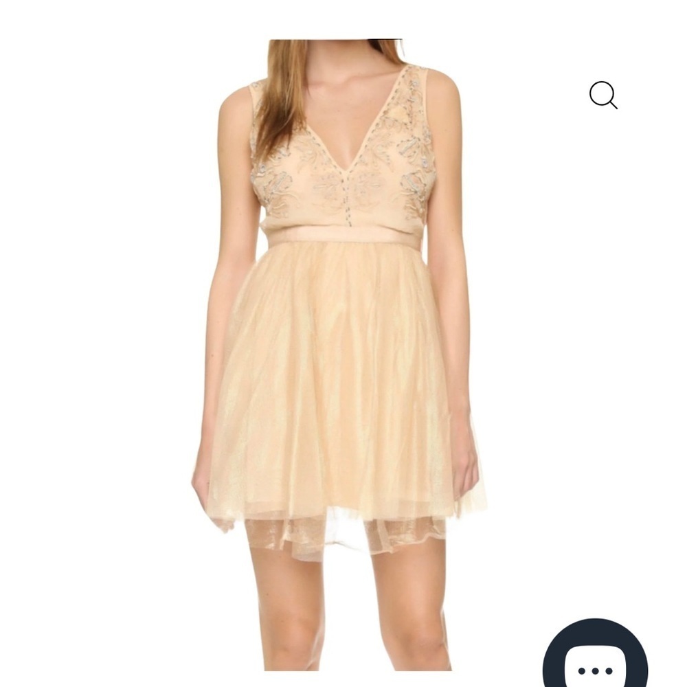 Free People Cream Embroidered Mini Dress Deja Vu New!